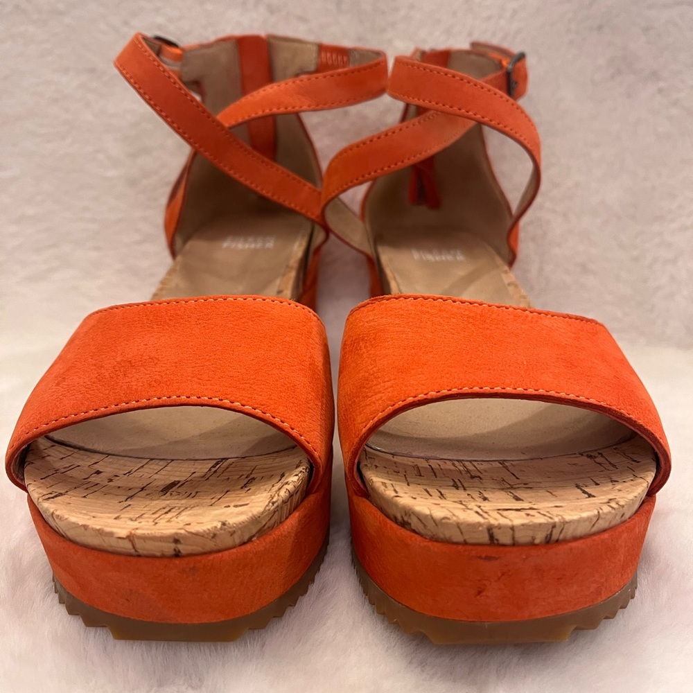 Eileen Fisher Emmy Platform Sandal in Tangelo Suede